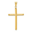 14k Yellow Gold Latin Cross Pendant, Hollow Minimalist Religious Charm for Men and Women