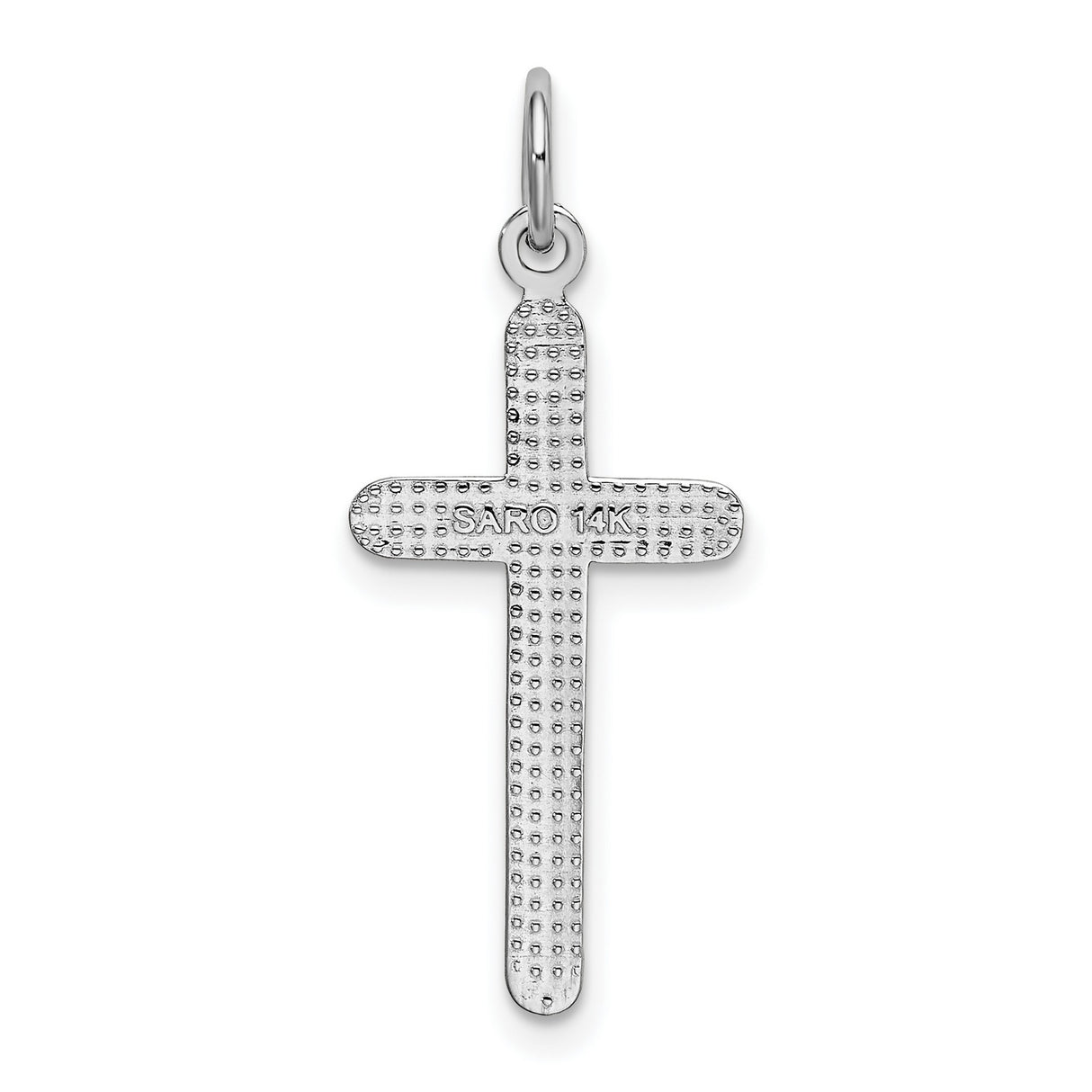 Latin Cross Charm Pendant in Real 14k White Gold