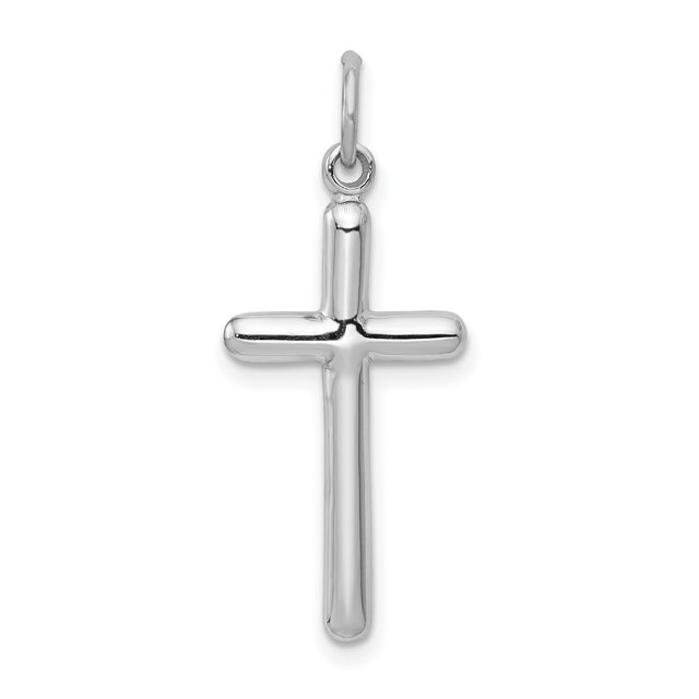 Latin Cross Charm Pendant in Real 14k White Gold