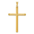 3-D Hollow Latin Cross With Angled Tips Charm Pendant in Real 14k Yellow Gold