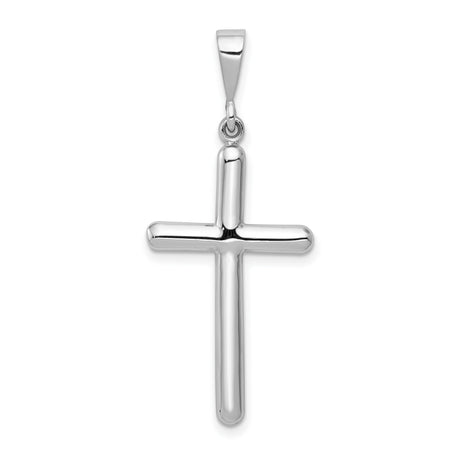 Latin Cross Charm Pendant in Real 14k White Gold