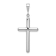14k White Gold Latin Cross Pendant, High Polish Religious Charm for Men and Women