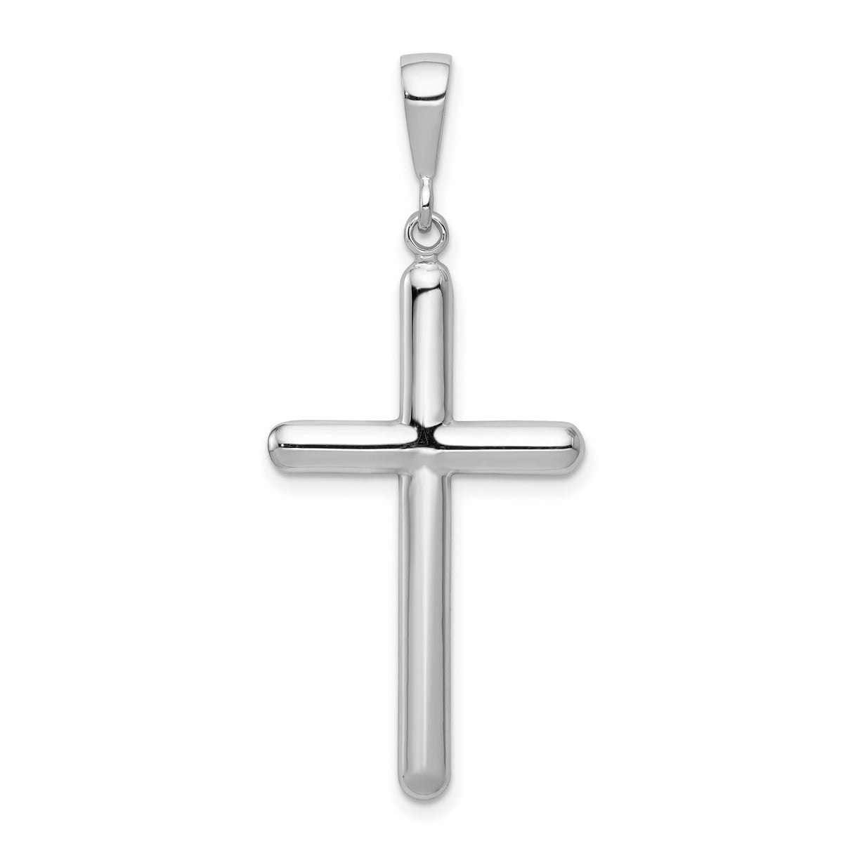 Latin Cross Charm Pendant in Real 14k White Gold