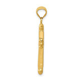 14k Yellow Gold Latin Cross Pendant, Reversible Detailed Design Christian Faith Jewelry Charm