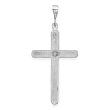 Latin Cross Charm Pendant in Real 14k White Gold