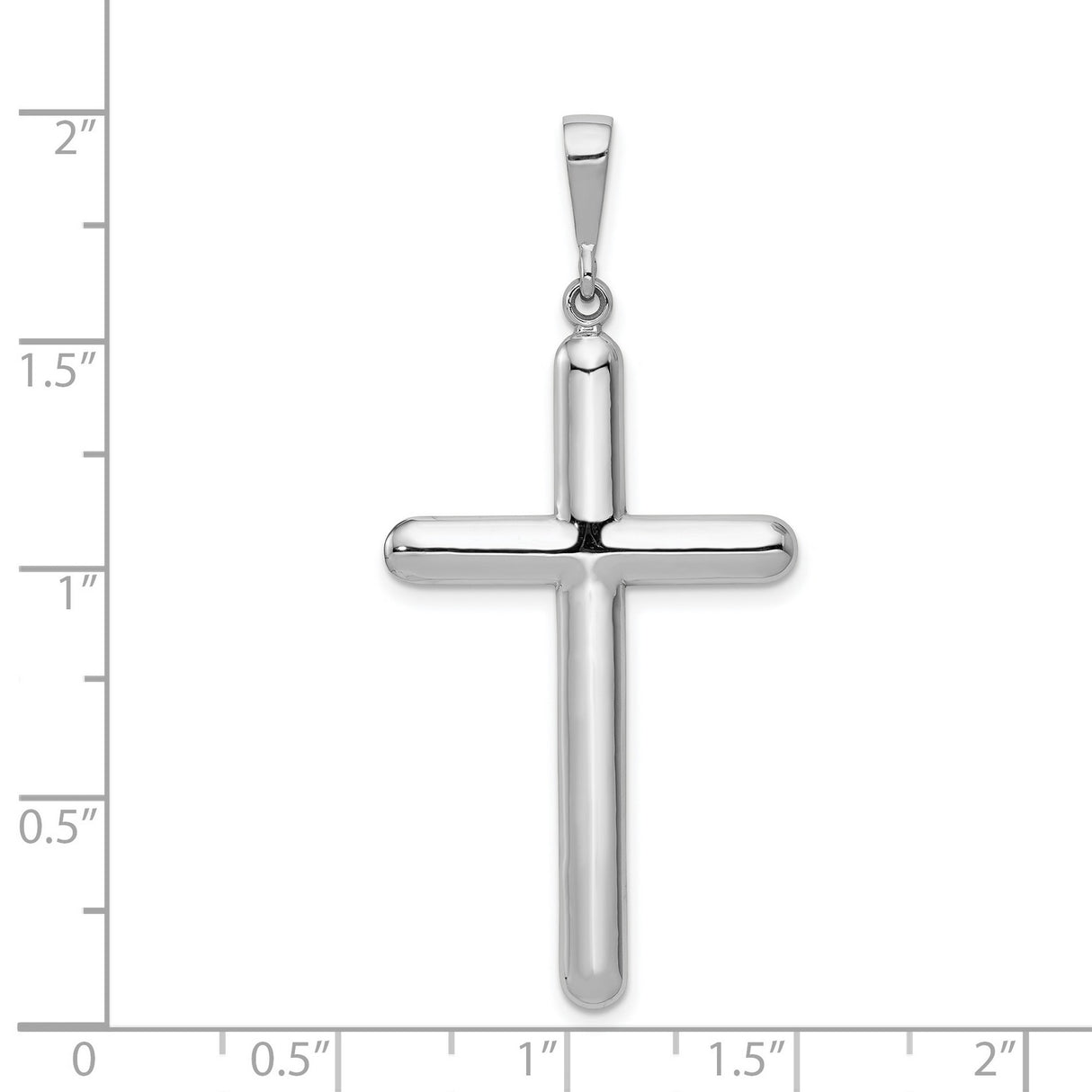 Latin Cross Charm Pendant in Real 14k White Gold