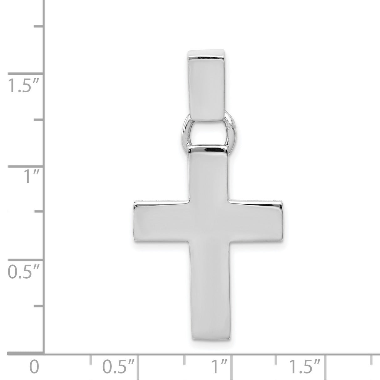 Engravable Latin Cross Charm Pendant in Real 14k White Gold