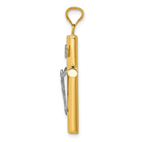 14k Two-Tone Gold Crucifix Pendant, INRI Latin Cross Charm, Religious Jewelry for Men and Women