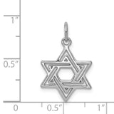14k White Gold Star of David Pendant with Interlocking Openwork Design, Judaica Jewelry for Men or Women