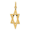 14k Yellow Gold Star of David Pendant with Openwork Design, Unisex Jewish Charm