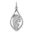 14k White Gold Virgin Mary Pendant, Teardrop Frame Religious Charm, Catholic Christian Jewelry