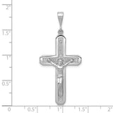 Latin Crucifix With Celtic Symbols Charm Pendant in Real 14k White Gold