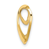 14k Yellow Gold Heart Pendant, Open Smooth Polished Modern Design for Women