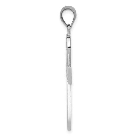 14k White Gold Ankh Cross Pendant with Polished Finish, Spiritual Symbol for Men and Women