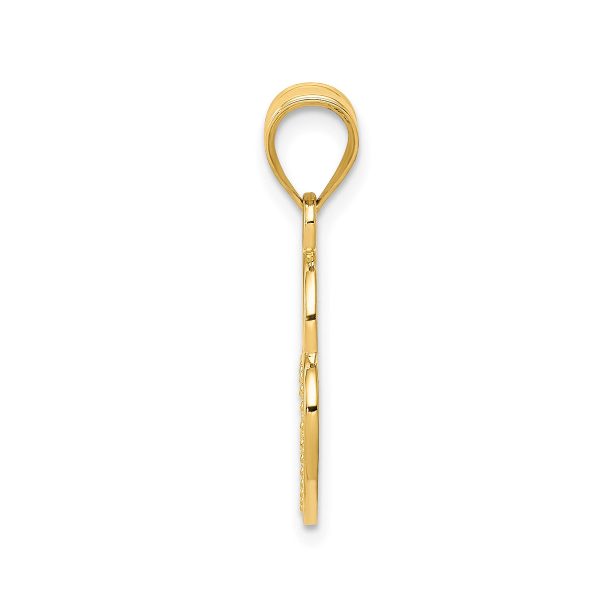 14k Yellow Gold Heart Lock Pendant with Filigree Detailing and Keyhole Design