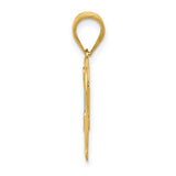 14k Yellow Gold and Rhodium Mom Open Heart Pendant with White Rhodium Accents