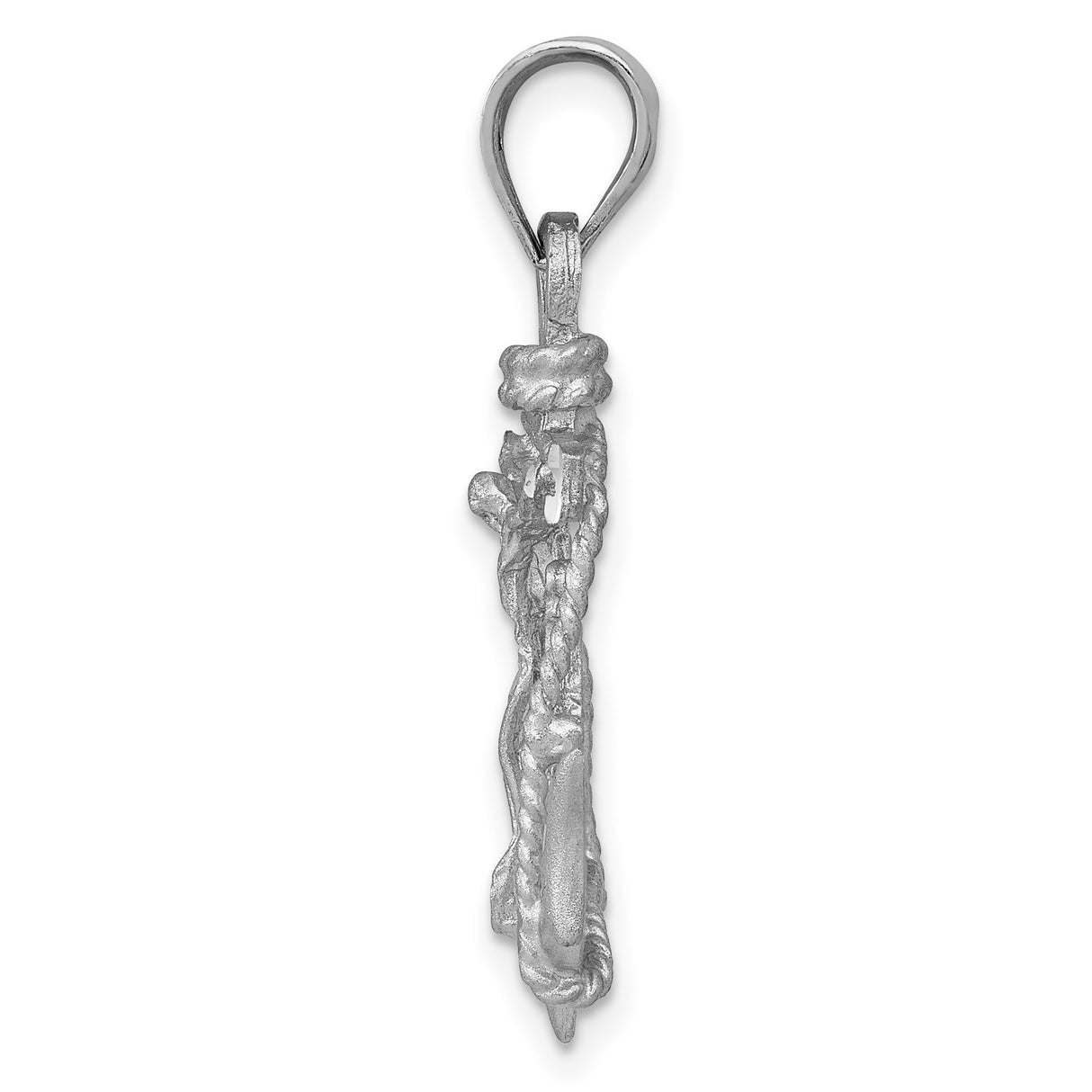 Mariners Crucifix Charm Pendant in Real 14k White Gold