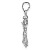 Mariners Crucifix Charm Pendant in Real 14k White Gold