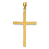 Accented Latin Cross Charm Pendant in Real 14k Yellow Gold