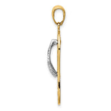 14k Two-Tone Gold Flip-Flop Pendant with Starfish Accents, Nautical Beach Charm