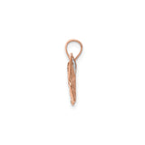 14k Rose Gold Butterfly Pendant with Filigree Wings and Diamond-Cut Accents