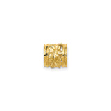 14k Yellow Gold Charm Bead with Organic Texture and Abstract Cutout Design