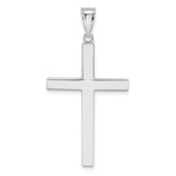 14k White Gold Latin Cross Pendant with Smooth Finish and Modern Minimalist Design