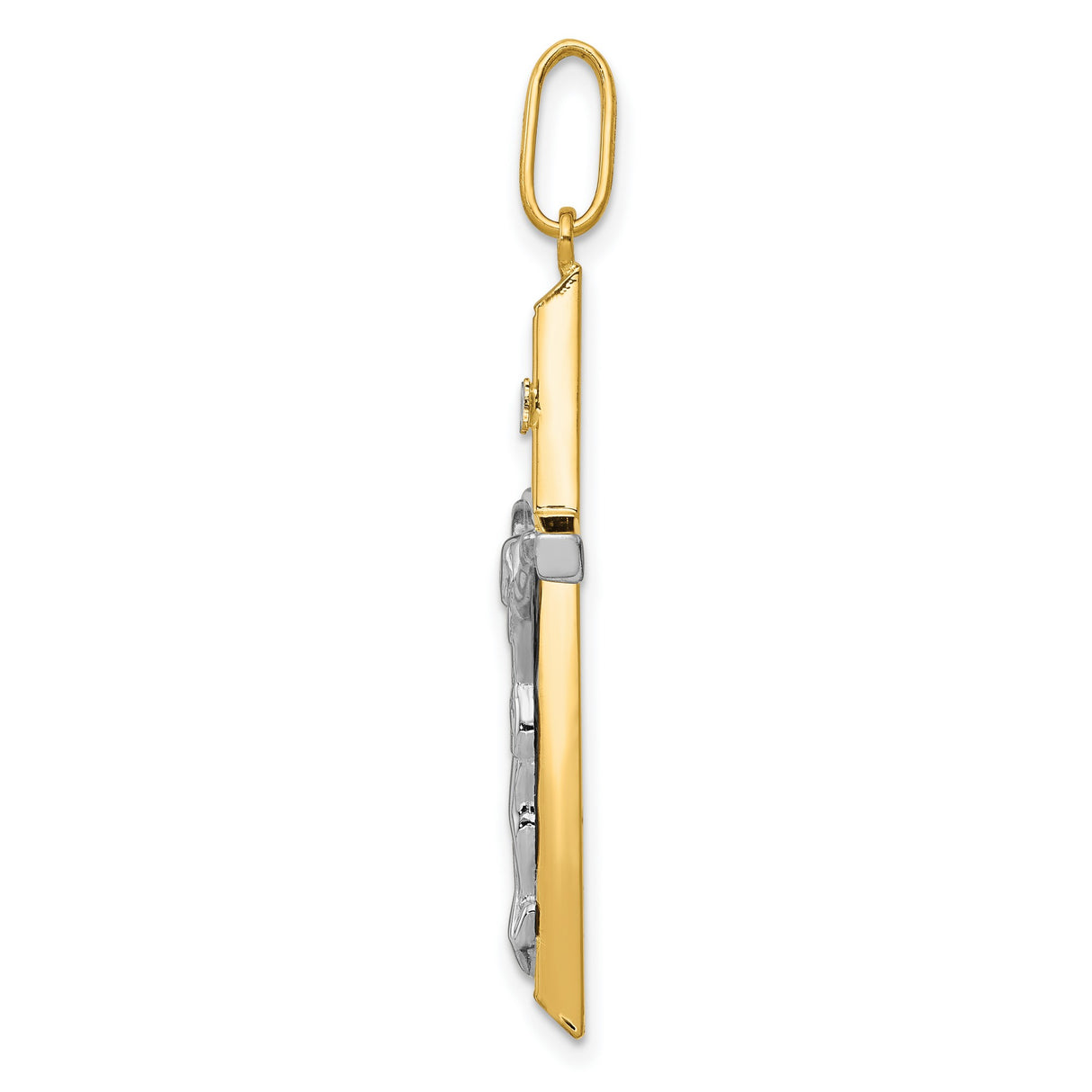 INRI Crucifix Charm Pendant in Real 14k Multi-Tone Gold