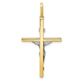 INRI Crucifix Charm Pendant in Real 14k Multi-Tone Gold