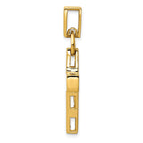 Hollow Latin Cross Charm Pendant in Real 14k Yellow Gold