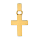 Hollow Latin Cross Charm Pendant in Real 14k Yellow Gold