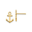 14k Yellow Gold Anchor Stud Earrings, Nautical Christian Symbol Jewelry for Women