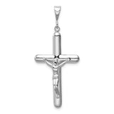 Latin Crucifix Charm Pendant in Real 14k White Gold