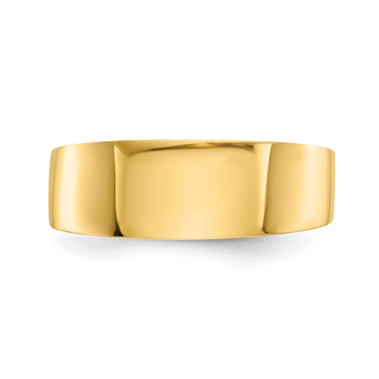 14k Yellow Gold Flat wedding band ring detail view
