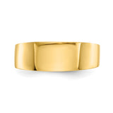 14k Yellow Gold Flat wedding band ring detail view