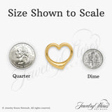 14k Yellow Gold Heart Pendant, Open Minimalist Design for Women