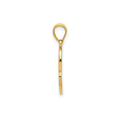 14k Yellow Gold Pendant with Interlocking Open Hearts, Double Heart Charm Symbolizing Love and Unity