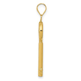 14k Yellow Gold Key Pendant with Clover Cutout Design for Women
