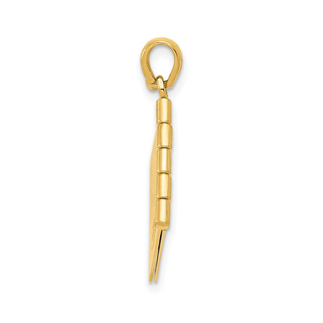 14k Two-Tone Gold Book Pendant with Rose Gold Heart and Dearest Mom Engraving