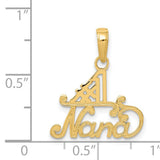 #1 Nana Words Charm Pendant in Real 14k Yellow Gold