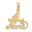 #1 Nana Words Charm Pendant in Real 14k Yellow Gold