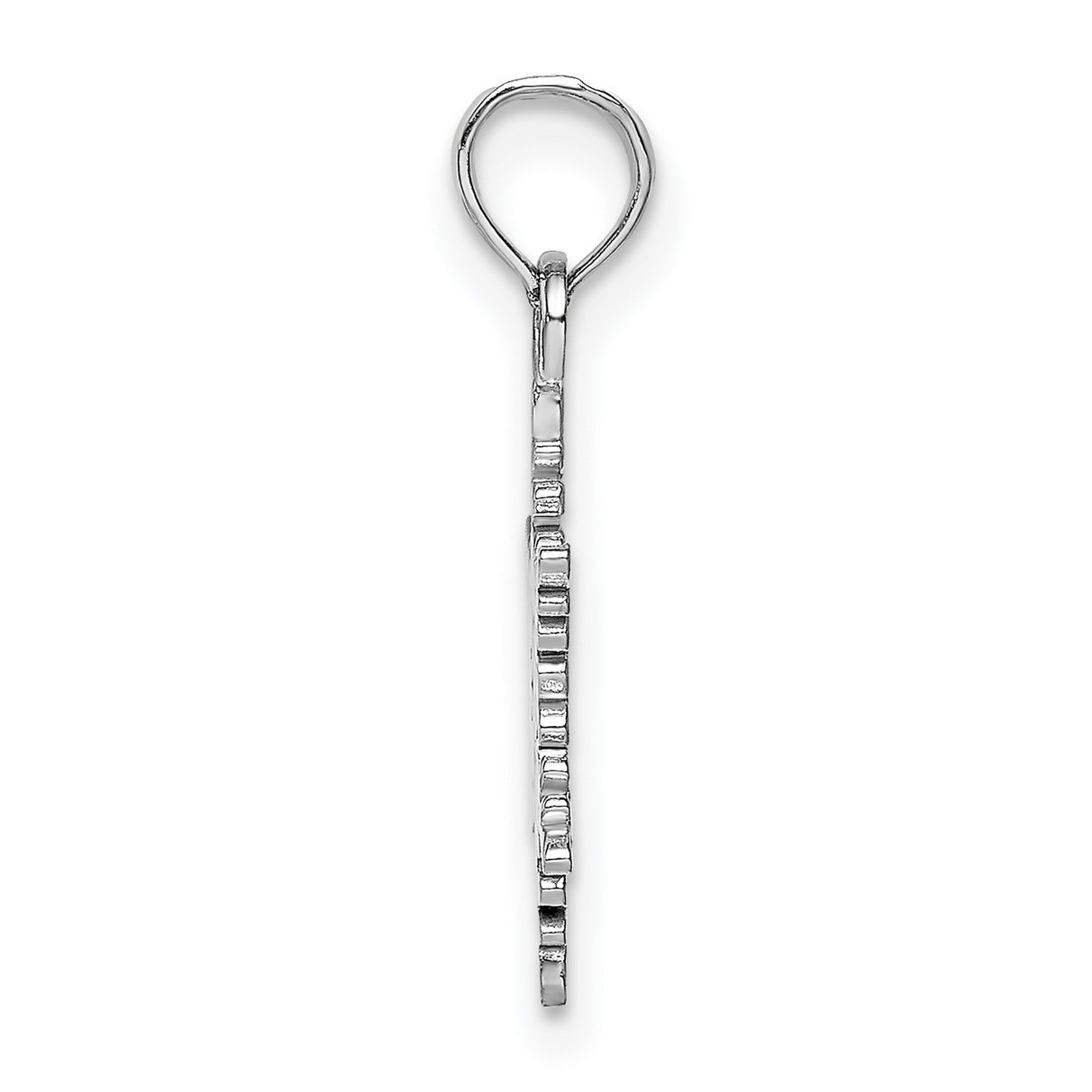 14k White Gold Snowflake Pendant, Symmetrical Winter Charm Design for Women