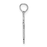 14k White Gold Snowflake Pendant, Symmetrical Winter Charm Design for Women