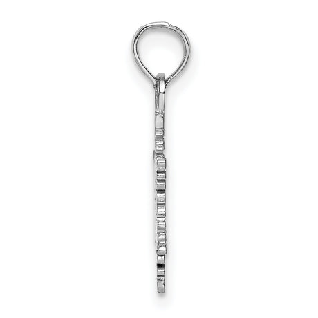 14k White Gold Snowflake Pendant, Symmetrical Winter Charm Design for Women