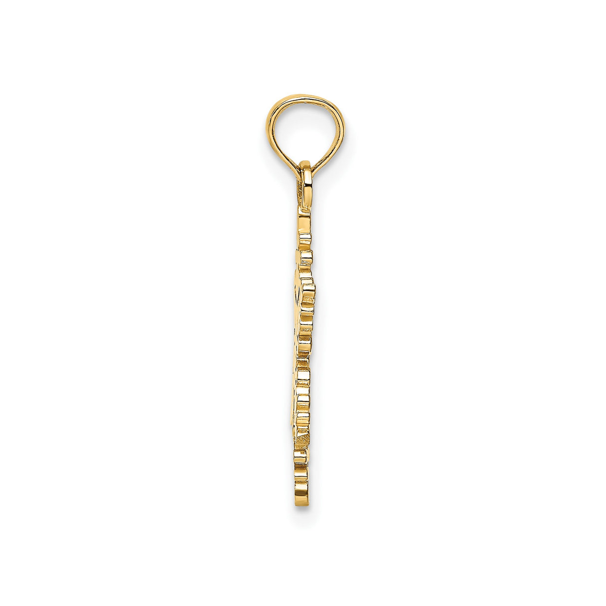 14k Yellow Gold Snowflake Pendant with Cutout Design, Nature-Inspired Winter Charm
