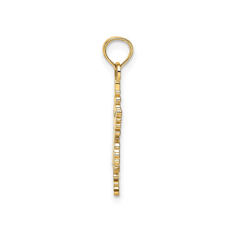 14k Yellow Gold Snowflake Pendant with Cutout Design, Nature-Inspired Winter Charm