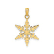 14k Yellow Gold Snowflake Pendant with Cutout Design, Nature-Inspired Winter Charm