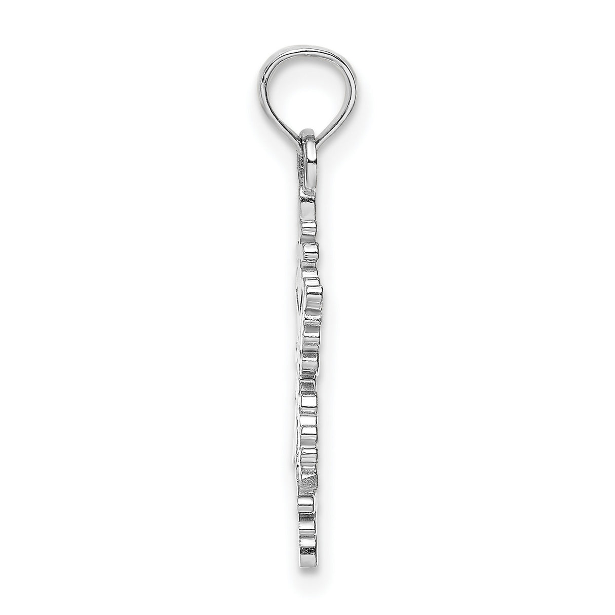 14k White Gold Snowflake Pendant with Cutout Detailing, Winter Charm Jewelry for Women