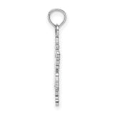 14k White Gold Snowflake Pendant with Cutout Detailing, Winter Charm Jewelry for Women
