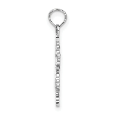 14k White Gold Snowflake Pendant with Cutout Detailing, Winter Charm Jewelry for Women